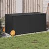 vidaXL Garden Storage Box with Wheels Black 283L Poly Rattan