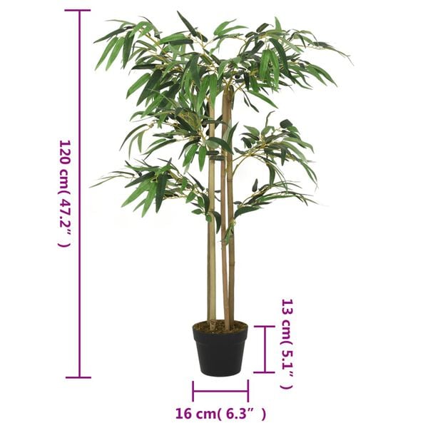 vidaXL Artificial Bamboo Tree 760 Leaves 120 cm Green