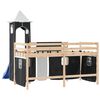 vidaXL Kids' Loft Bed with Tower without Mattress White&Black 80x200cm