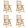vidaXL Reclining Folding Chairs 4 pcs Beige Solid Wood Acacia