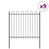 vidaXL Garden Fence 9 pcs Grey 15.3 x 1.5 m Powder-coated Steel