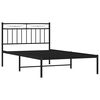 vidaXL Metal Bed Frame without Mattress with Headboard Black 100x200cm