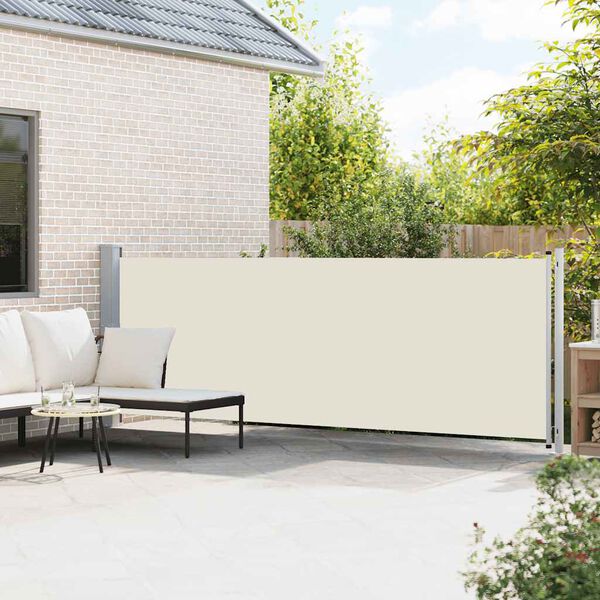 vidaXL Patio Retractable Side Awning 140x600 cm Cream