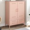 vidaXL Highboard Pink 68x39x101.5 cm Steel