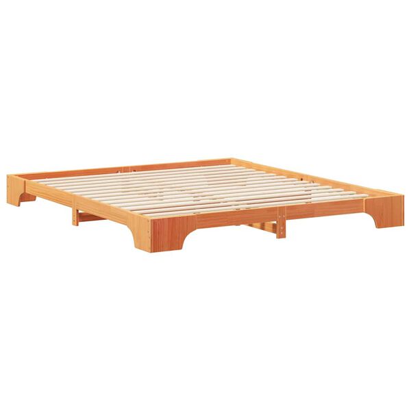 vidaXL Bed Frame Brown 200 x 210 cm Solid Pine Wood