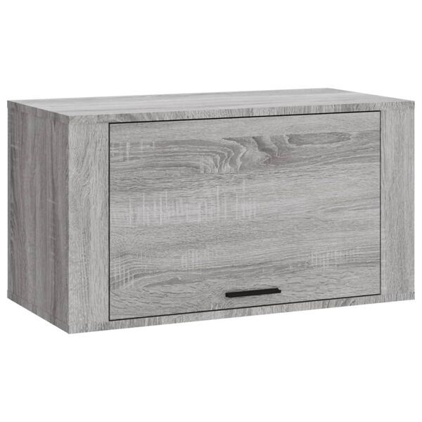 vidaXL Wall-mounted Shoe Cabinet Grey Sonoma 70x35x38 cm Solid Wood Pine
