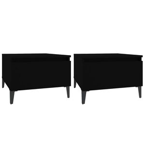 vidaXL Side Tables 2 pcs Black 50x46x35 cm Engineered Wood
