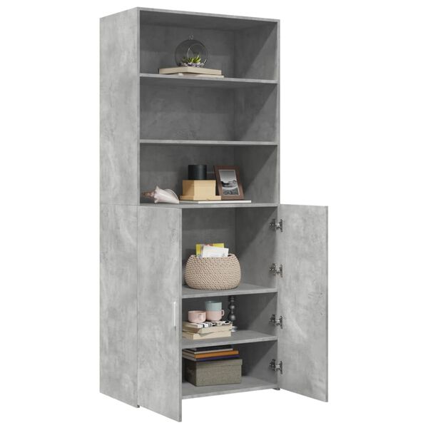vidaXL Highboard Concrete Grey 80x42.5x185 cm Engineered Wood