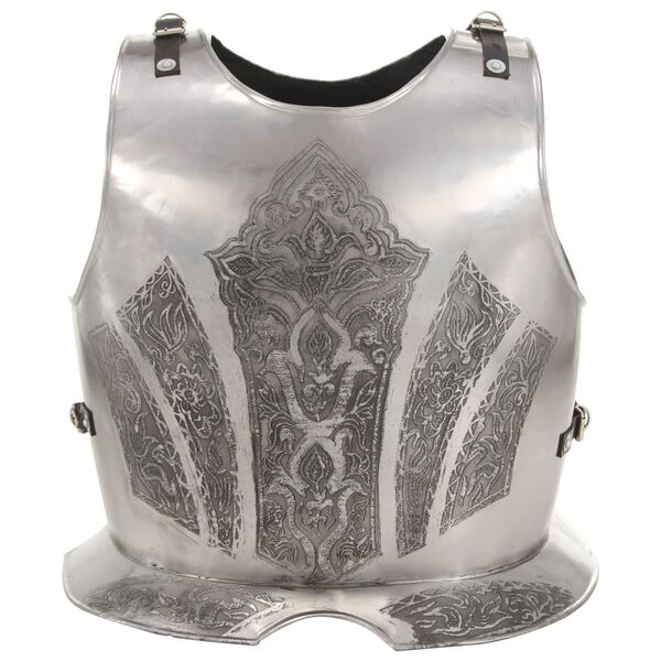 vidaXL Medieval Knight Body Armour Cuirass Replica LARP Silver Steel