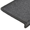 vidaXL Stair Mats 15 pcs 65x21x4 cm Dark Grey Rectangular Edge