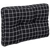 vidaXL Pallet Cushion Black Check Pattern 60x40x12 cm Fabric