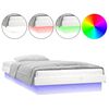 vidaXL Bed Frame | White | Solid Pine Wood | Single | Lights | Bed Frame