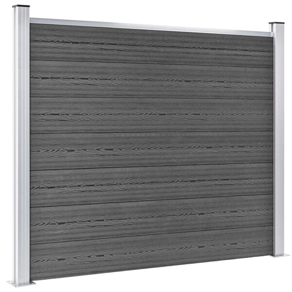 vidaXL Fence Panel Set WPC 353x146 cm Black