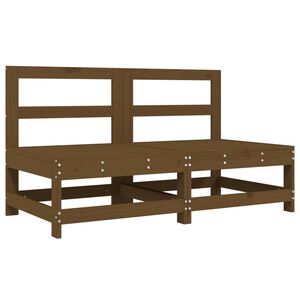 vidaXL Garden Middle Sofas 2 pcs Honey Brown Solid Wood Pine