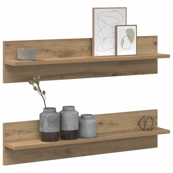 vidaXL Wall Shelf 2 pcs Artisan Oak 80 x 11.5 x 18 cm Engineered Wood