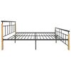 vidaXL Bed Frame without Mattress Metal and Solid Oak Wood 200x200 cm
