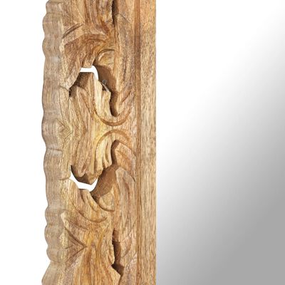 vidaXL Hand Carved Mirror Brown 80x50 cm Solid Mango Wood