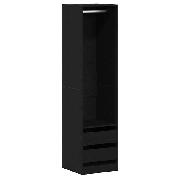 vidaXL Wardrobe with Drawer Black oak 50 x 50 x 200 cm Engineered Wood