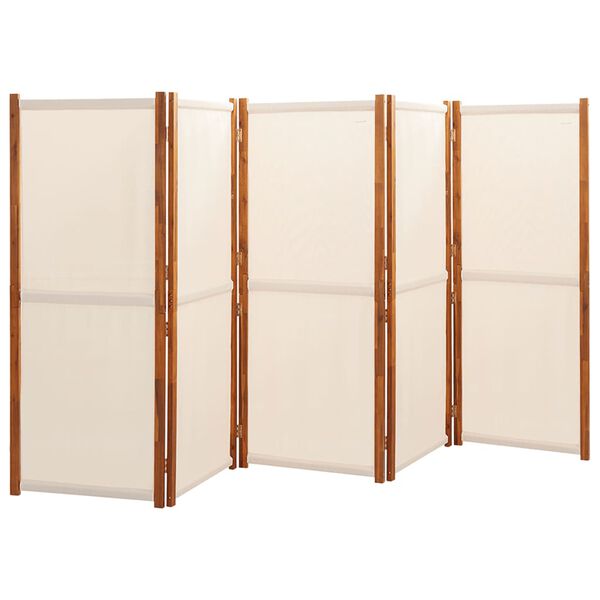 vidaXL 5-Panel Room Divider Cream White 350x180 cm