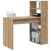 vidaXL Desk with Shelf Artisan Oak 113 x 54 x 120 cm Engineered Wood