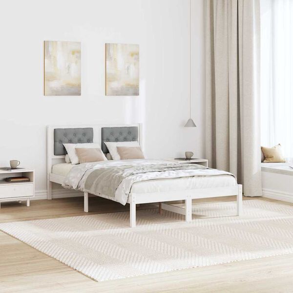 vidaXL Bed Frame Light Grey 120 x 190 cm Solid Pine Wood