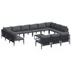 vidaXL Garden Sofa Set 14 pcs Black Steel
