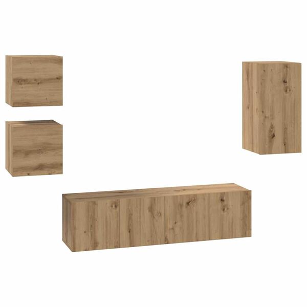 vidaXL TV Cabinet Set Wall-mounted 5 pcs Artisan oak 30.5 x 30 x 60 cm