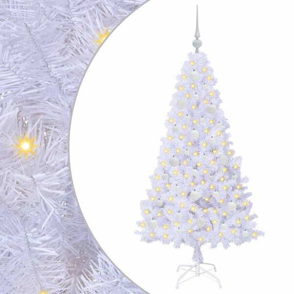 vidaXL Artificial Christmas Tree with Stand White 150 cm PVC and Steel
