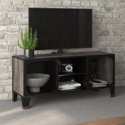 vidaXL TV Cabinet Grey 105x36x47 cm Metal and MDF