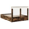 vidaXL Bed Frame with Drawer Smoked Oak 140 x 200 cm Engineered Wood