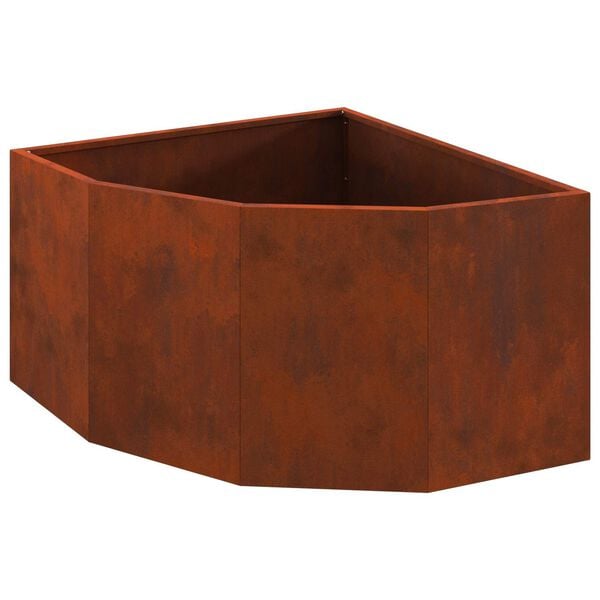 vidaXL Corner Planter Rusty 60 x 60 x 35 cm Weathering steel