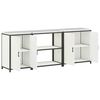 vidaXL Kitchen Storage Set with Shelf Other 3 pcs White Steel