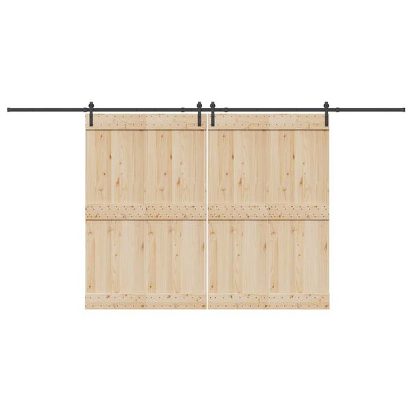 vidaXL Sliding Door Hardware Kit 427 cm Steel Black