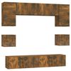 vidaXL 8 Piece TV Cabinet Set Smoked Oak Engineered Wood