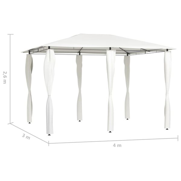 vidaXL Gazebo with Post Covers 3x4x2.6 m Cream 160 g/m&sup2;