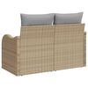 vidaXL Garden Sofa Beige 121 x 62 x 69cm Poly Rattan