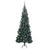 vidaXL Corner Artificial Christmas Tree Green 210 cm PVC and Metal