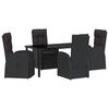 vidaXL Garden Dining Set 5 pcs Black Poly Rattan