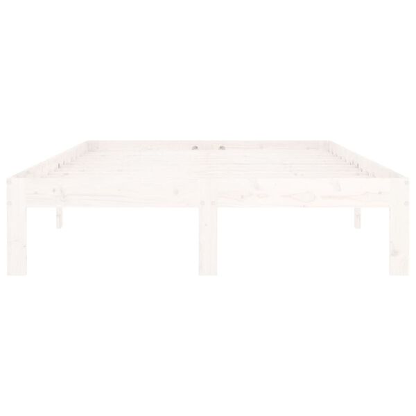 vidaXL Bed Frame without Mattress White Solid Wood Pine 120x200cm