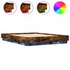 vidaXL Bed Frame with LED without Mattress Smoked Oak 140x190 cm