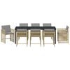 vidaXL Garden Dining Set 9 pcs Beige Poly Rattan