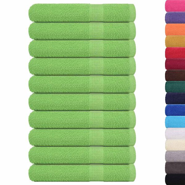 vidaXL Towels 10 pcs "FROGN" Apple Green 100x200 cm 100% Cotton