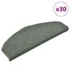 vidaXL Stair Mats 30 pcs 65x24x4 cm Dark Green Half Round Large