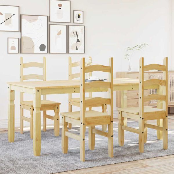 vidaXL 5 Piece Dining Set Panama Solid Wood Pine