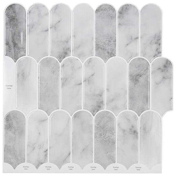 vidaXL Decorative Stickers 10 pcs Grey Marble 30 x 30 x 0.8 cm