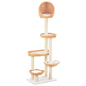 vidaXL Cat Tree | Natural | Willow wood | Large | Nice Design | Cat Tree