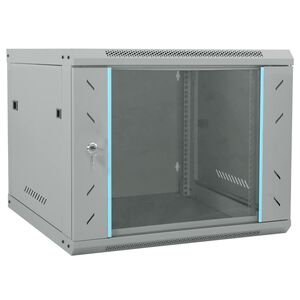 vidaXL Network Cabinet with Storage Grey 60 x 60 x 50 cm Steel