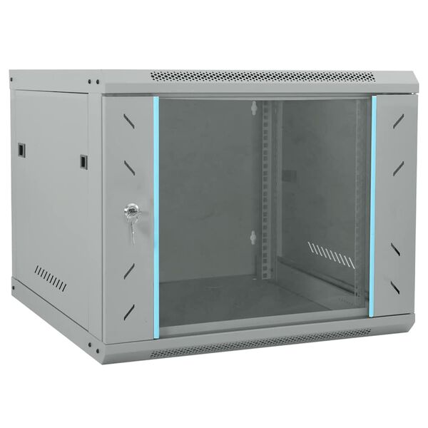 vidaXL Network Cabinet with Storage Grey 60 x 60 x 50 cm Steel