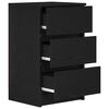 vidaXL Bedside Cabinets with 3 Drawers 2 pcs Black 39x35x65 cm