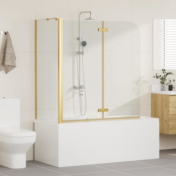 vidaXL Shower Enclosure Gold 120 x 68 x 130 cm ESG Glass and Aluminium
